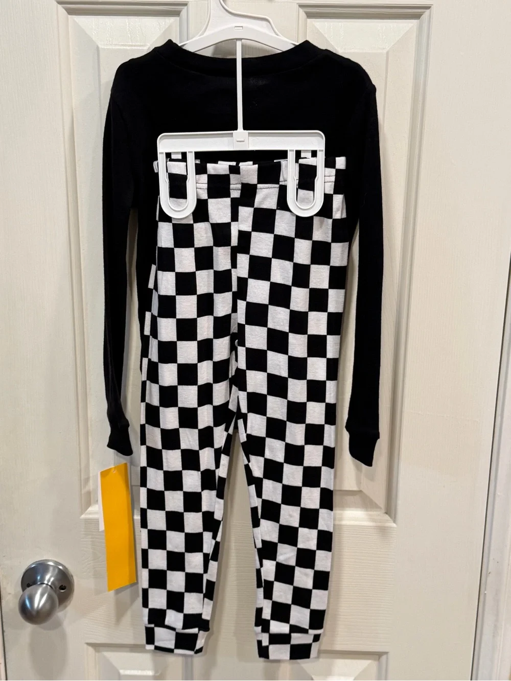 5T Mario Graphic Long Sleeve Top & Checker Pajamas Set - Black & Red